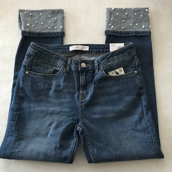 Zara Pearl Cuffed Skinny Jeans - Picture 2 of 6